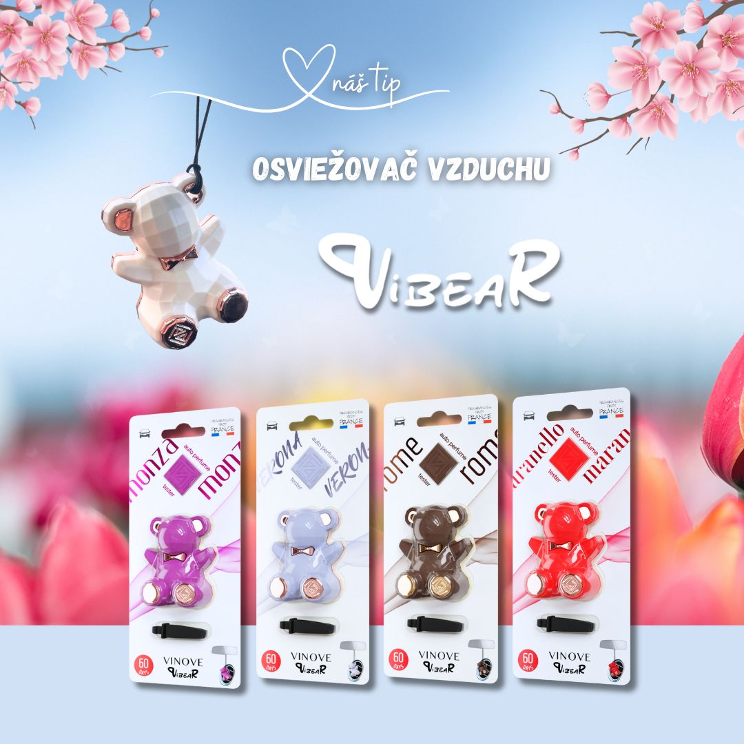 Elegantný medvedík Vibear do auta