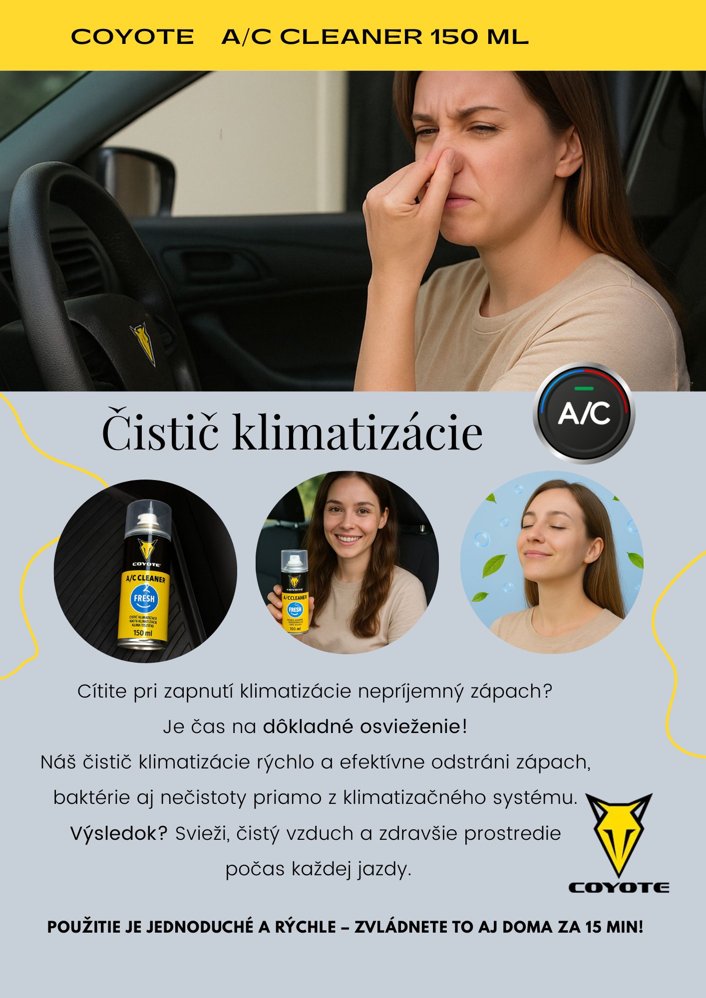 A/C COYOTE - čistič klimatizácie 150 ml