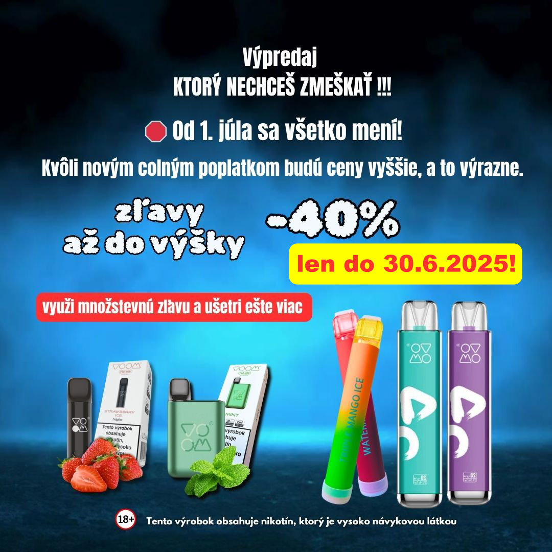 Elektronické cigarety VOOM teraz od 2,90€ - už len posledné kusy