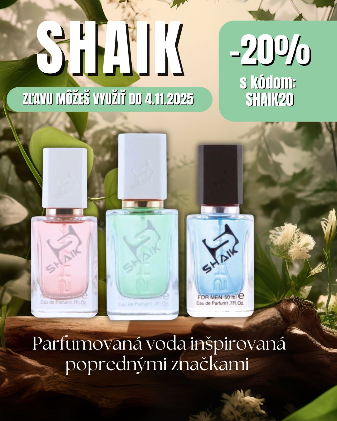 Voňavá 20% ZĽAVA na všetky parfumované vody SHAIK (áno, úplne všetky). Pozri!