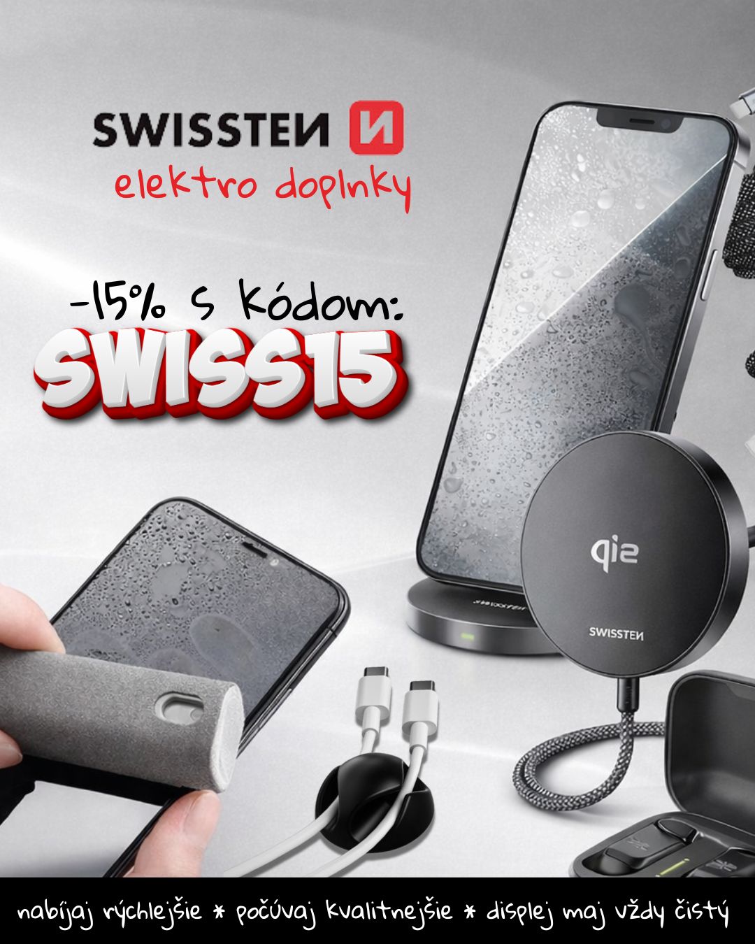 15% zľava na supiš príslušenstvo SWISSTEN