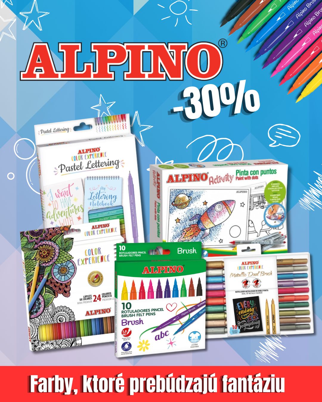 30% zľava na farbičky ALPINO