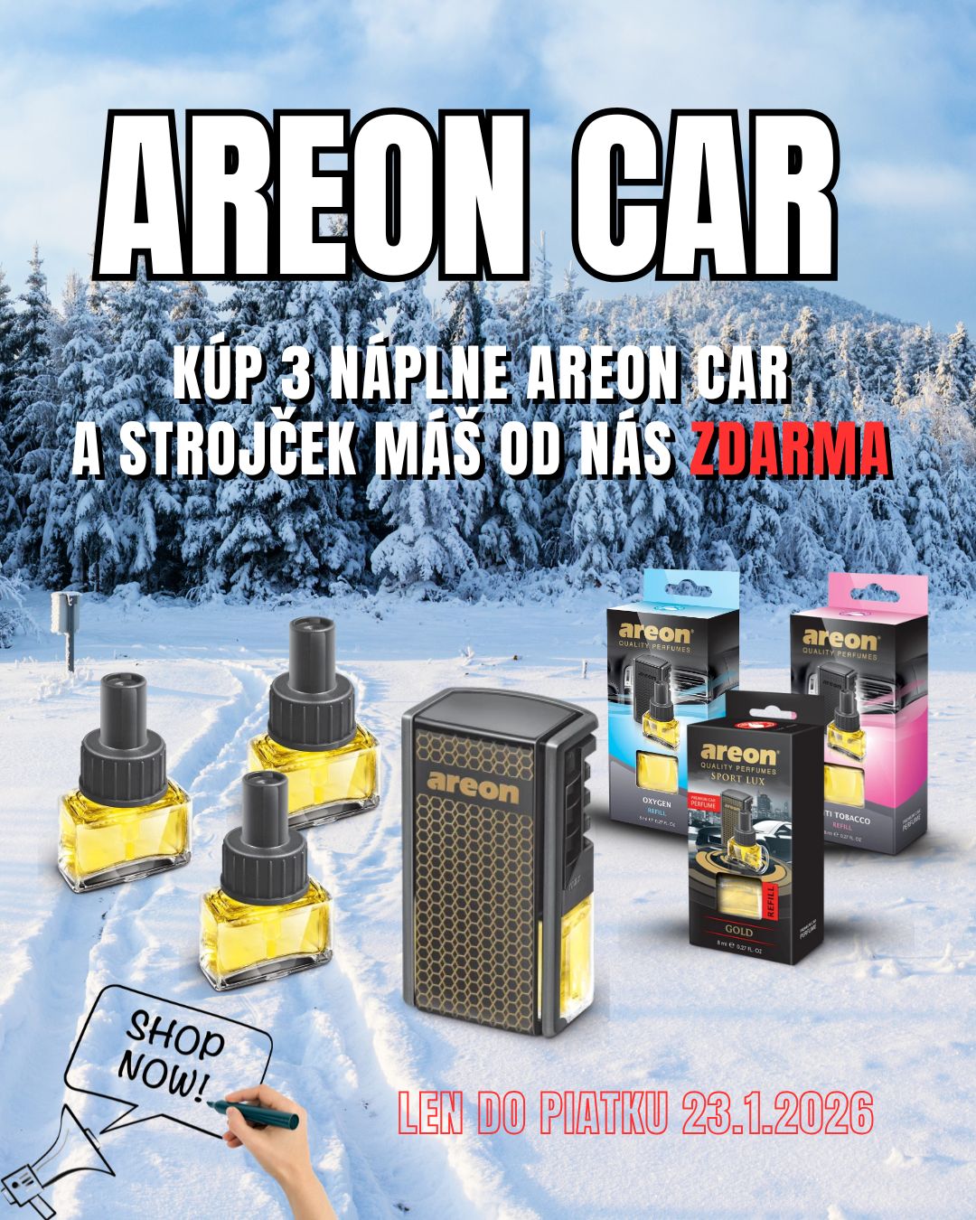 Kúp tri náplne Areon Car a dostaneš grátis celý strojček s ďalšou náplňou!