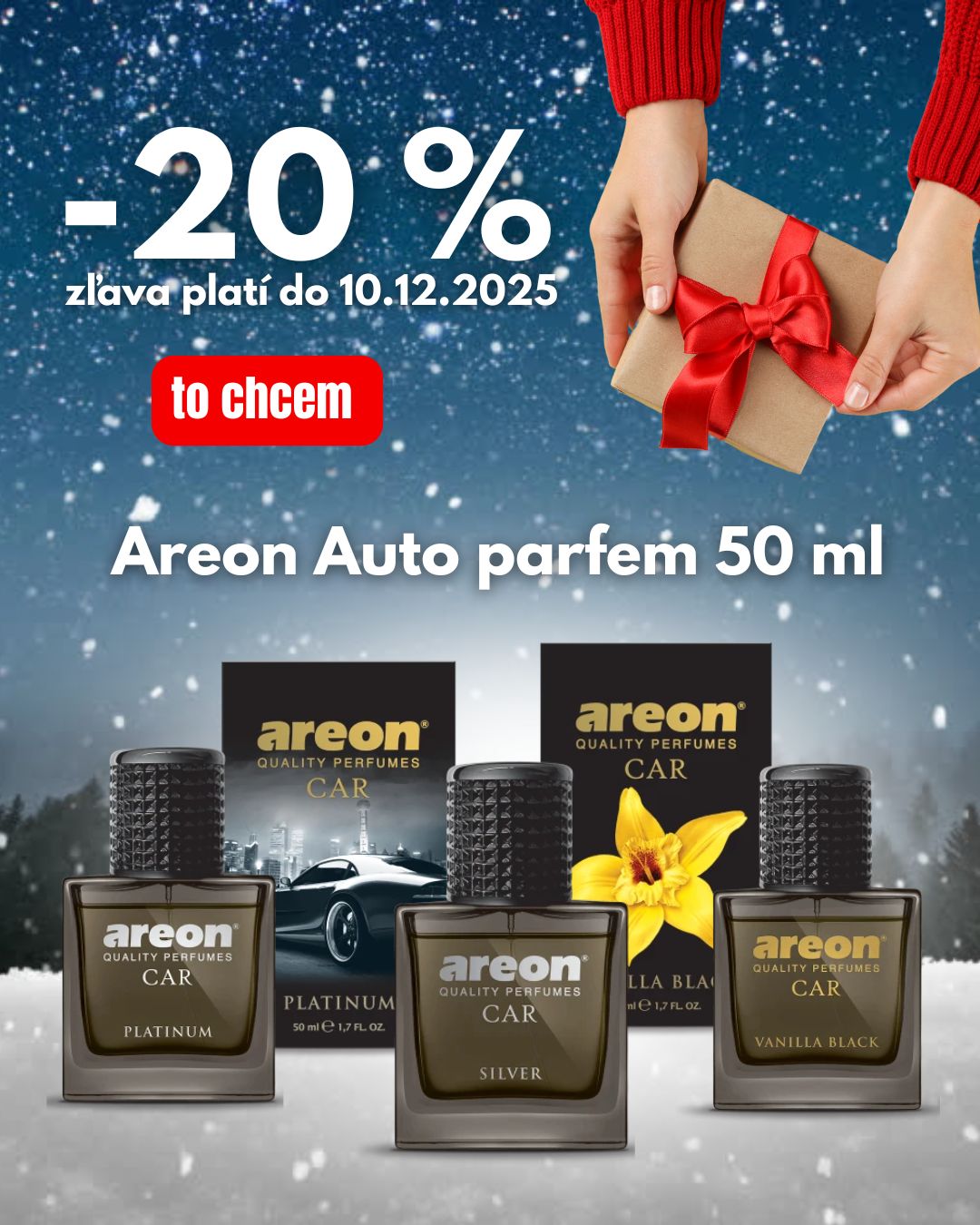 Príjemná ZĽAVA 20% na obľúbené auto parfémy Areon Car Perfume 50 ml