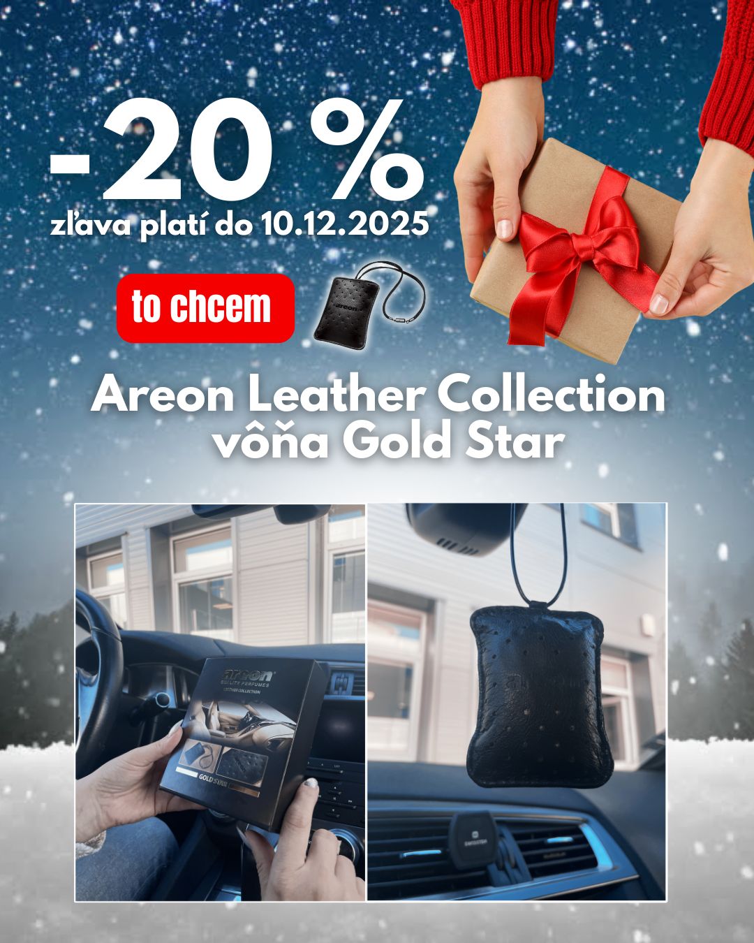 Príjemná ZĽAVA 20% na luxusné voňavé vrecko Areon Gold Star