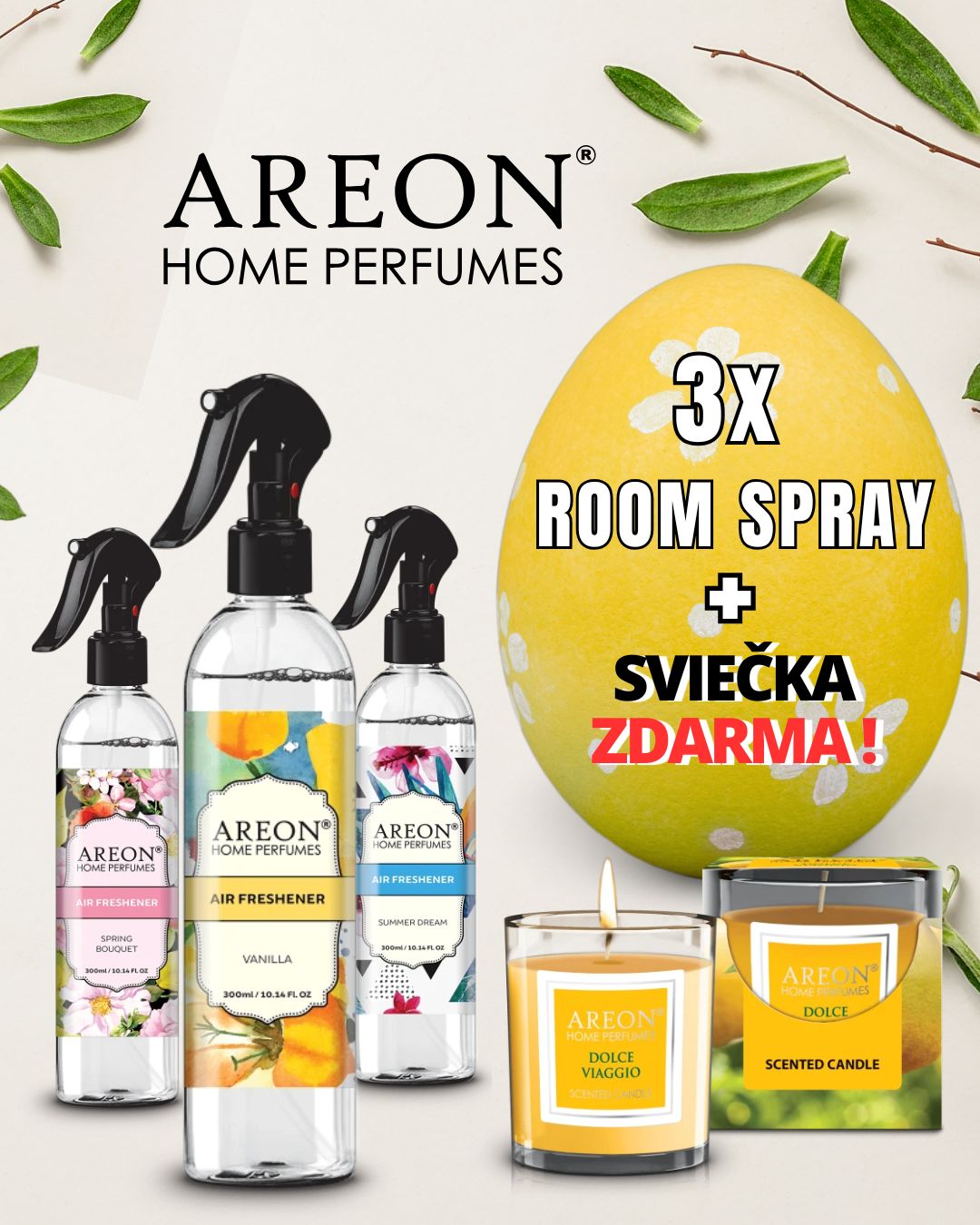 VONNÁ sviečka AREON zdarma?