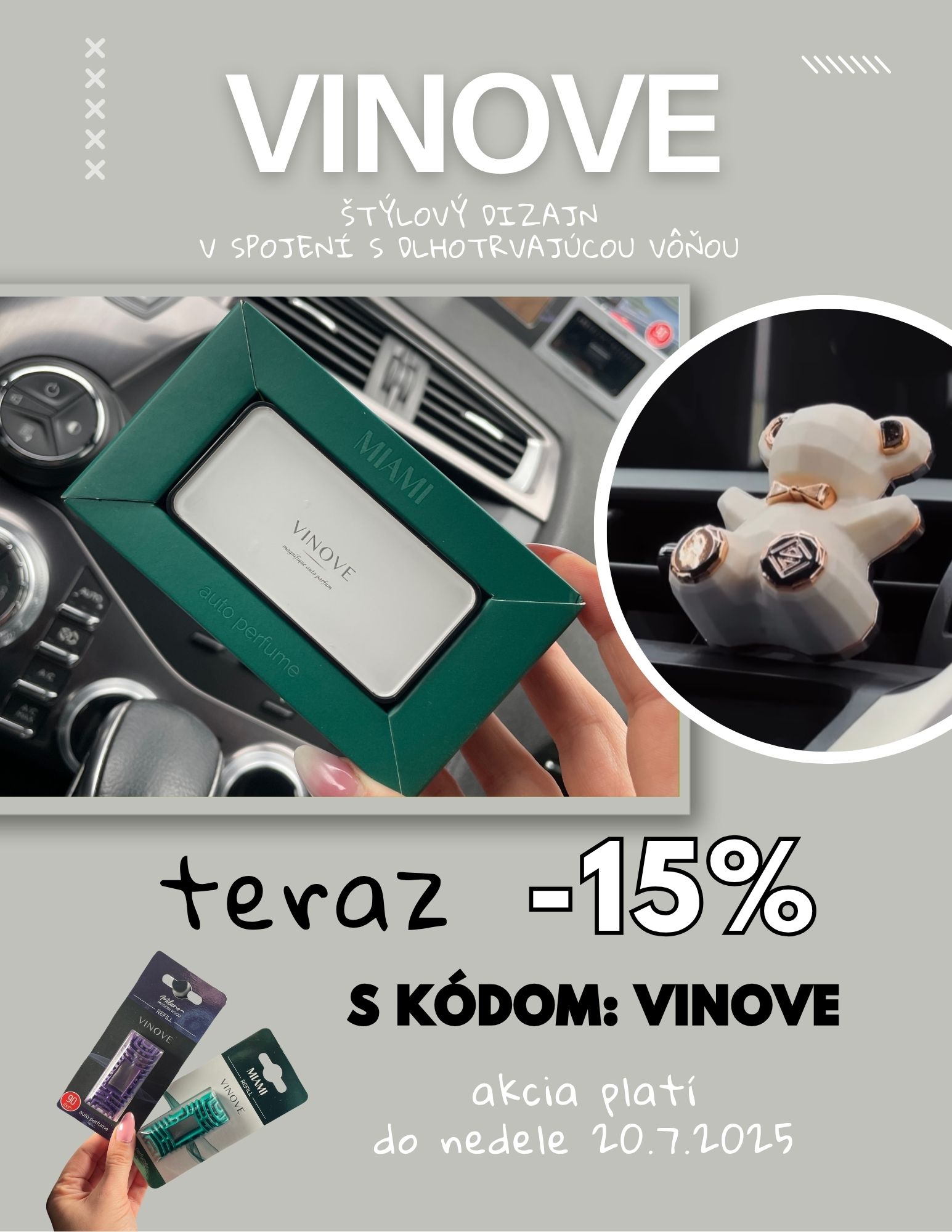 -15% ZĽAVA na celé spektrum luxusných osviežovačov VINOVE. Tým sa musíš pochváliť!