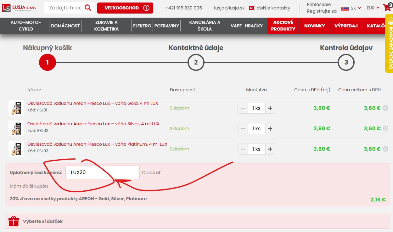 A je to! Použi kód na zľavu LUX20