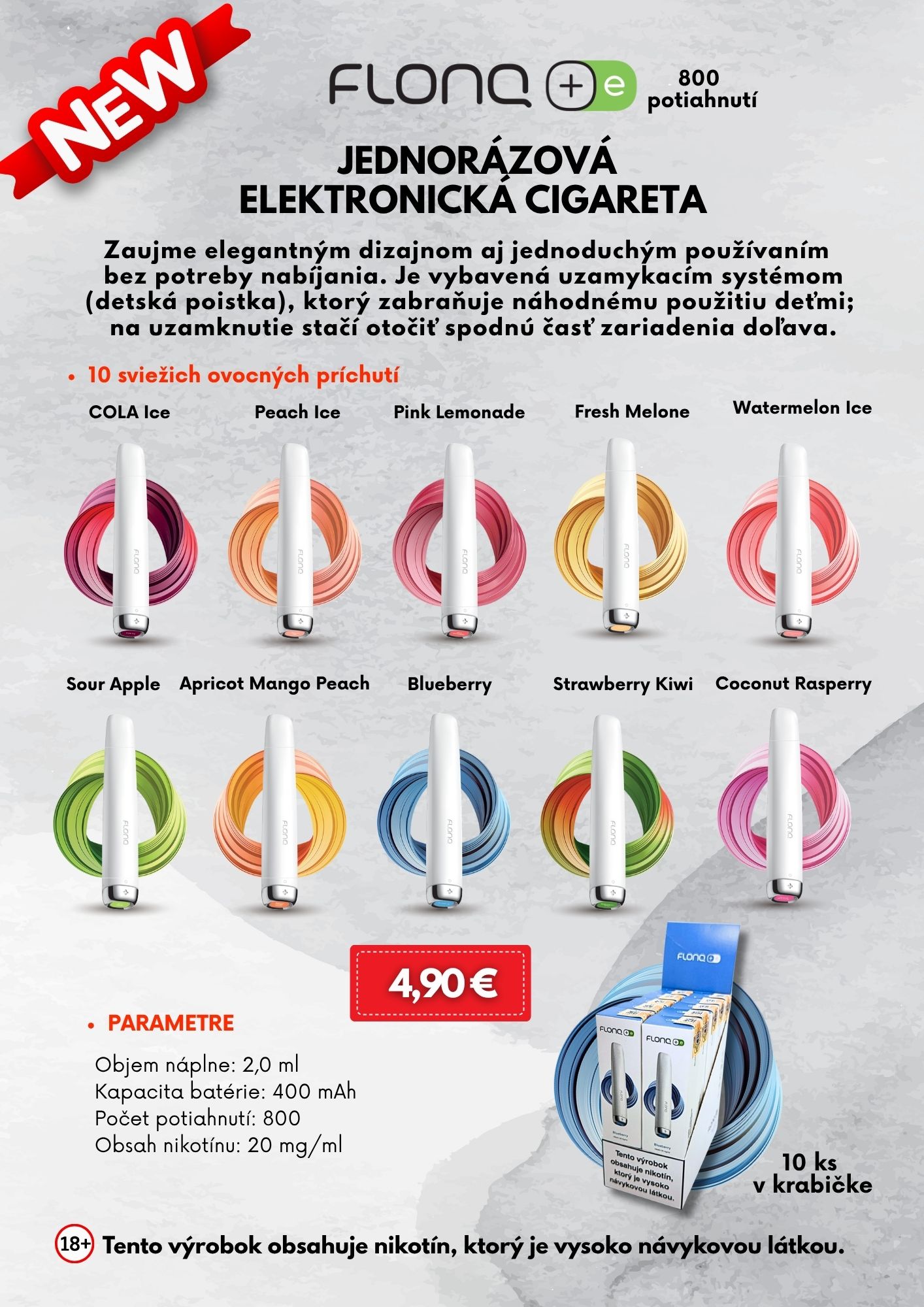 Jednorazová elektronická cigareta FLONQ