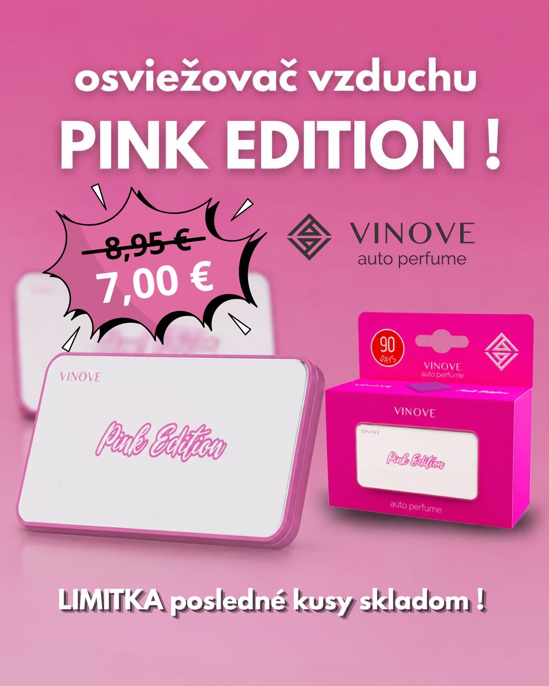 VINOVE Pink Edition: štýlová vôňa do auta